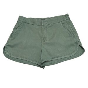 Anthropologie Level 99  Green Shorts,Size 25,51% Linen,46% Lyocell,3% Spandex
